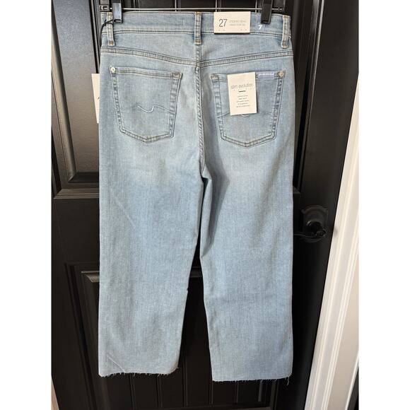 7 For All Mankind Alexa Cropped Trouser Wide Leg Jeans Women's Size 27 - Picture 5 of 9